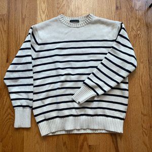 Cream and Navy Brandy Melville Sweater